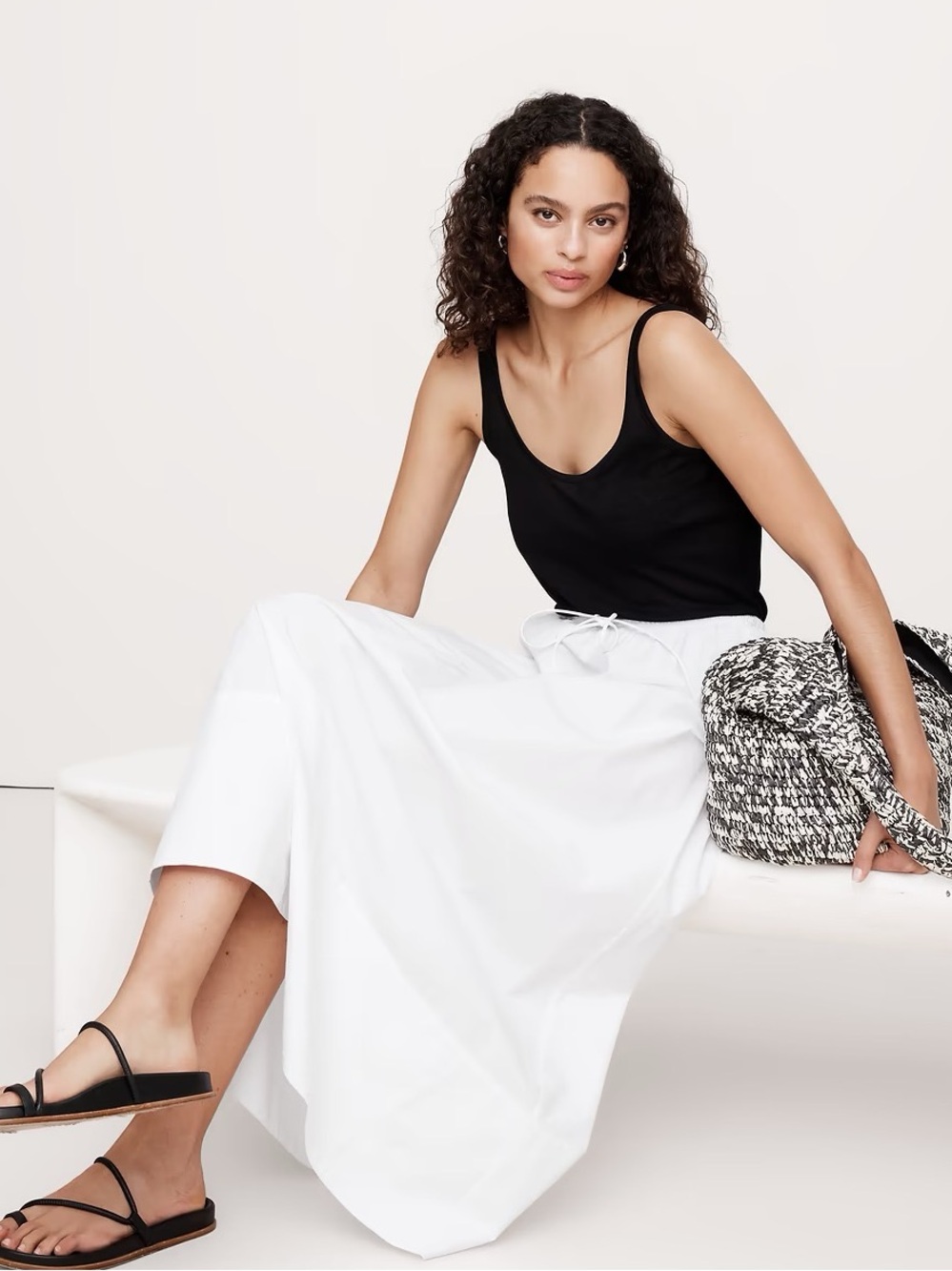 Banana Republic White Maxi Skirt - Clean A-Line Style NWT